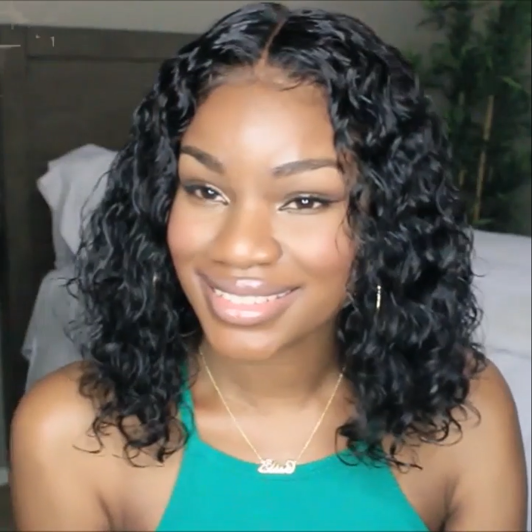 Brazilian Natural Black Curly Hair Wig 