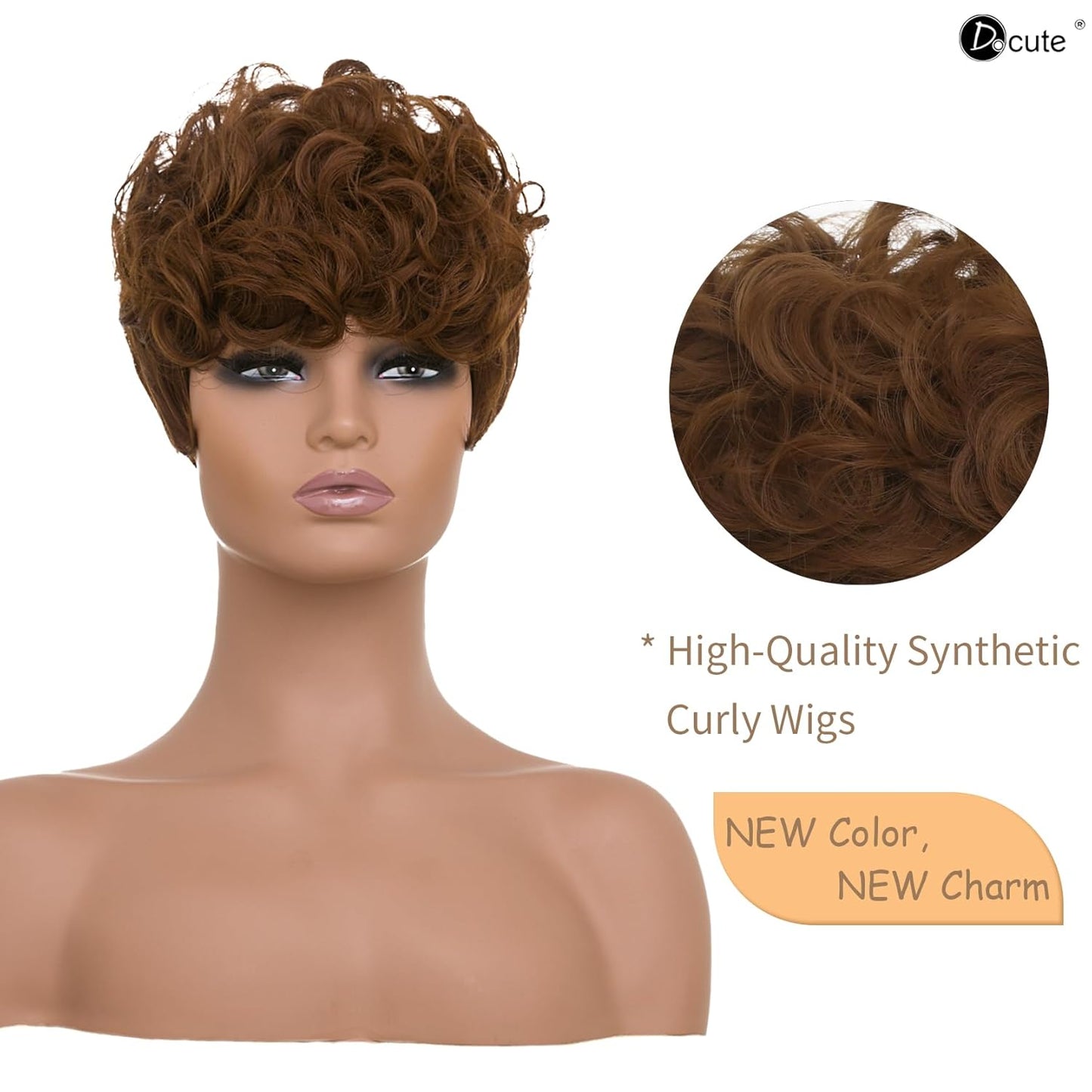 باروكة شعر رمادية قصيرة مع غرة للنساء ذوات البشرة السمراء - نمط قصير مجعد طبيعي مموج منفوش (رمادي) 