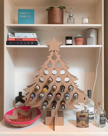 🎄CHRISTMAS Wooden Mini Tree Alcohol Advent Calendar holder