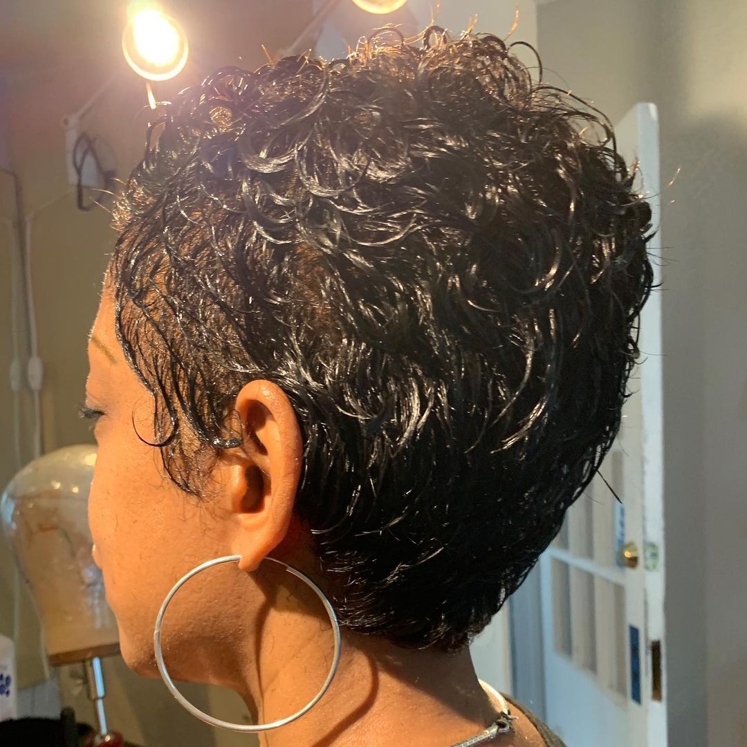 2025 Hot Pixie Cut Curly Short Brazilian Easy Wear Full Wig 