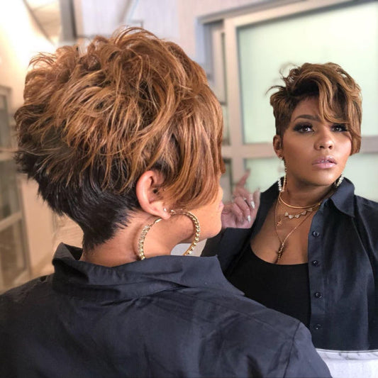 2025 New Fashion Summer Natural Pixie Cut Wig 