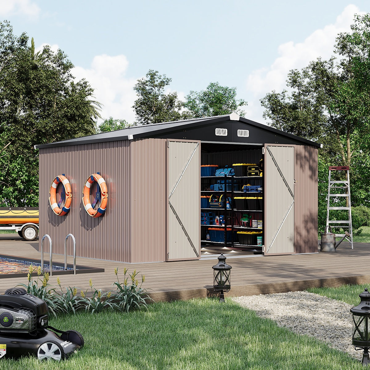 Metal Storage Shed House with Air Vent