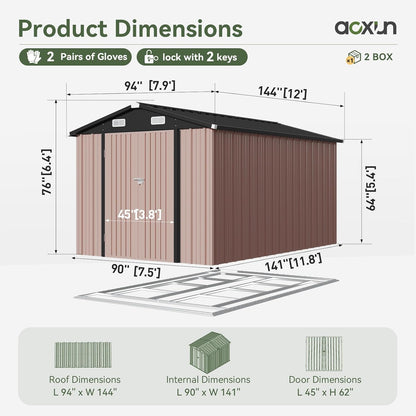 Metal Storage Shed House with Air Vent