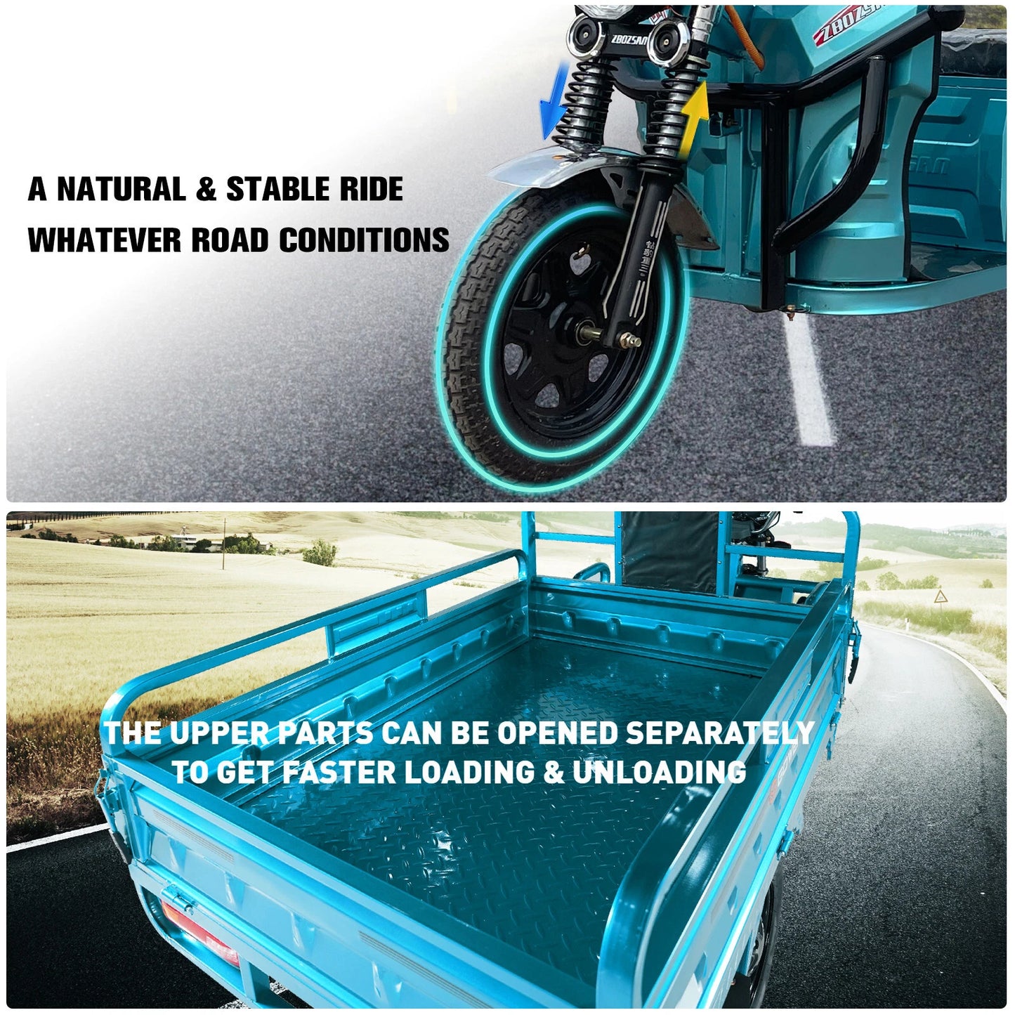 دراجة ثلاثية العجلات كهربائية لنقل البضائع، شاحنة صغيرة، دراجة ثلاثية العجلات كهربائية لنقل البضائع 